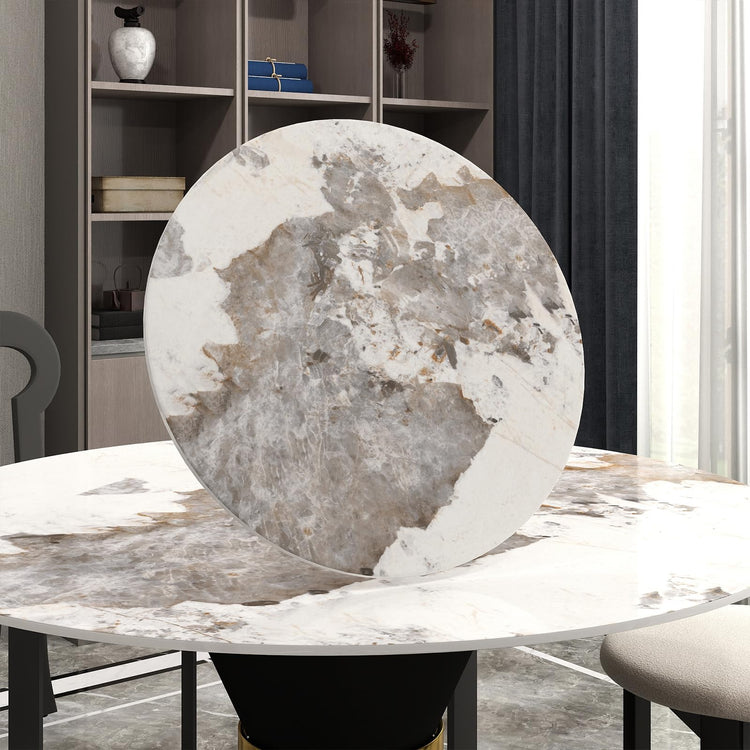 19.69" Lazy Susan for Table Top Sintered Stone Rotating Serving Tray for Dining Table