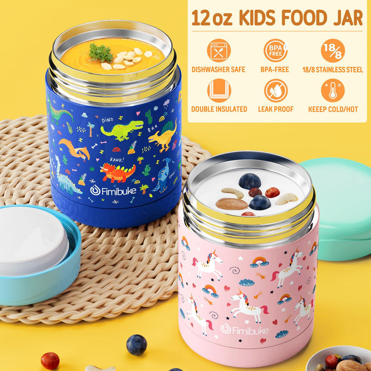 Kids Bento Snack Lunch Box with Thermo Insulated Toddler Lunch Bag