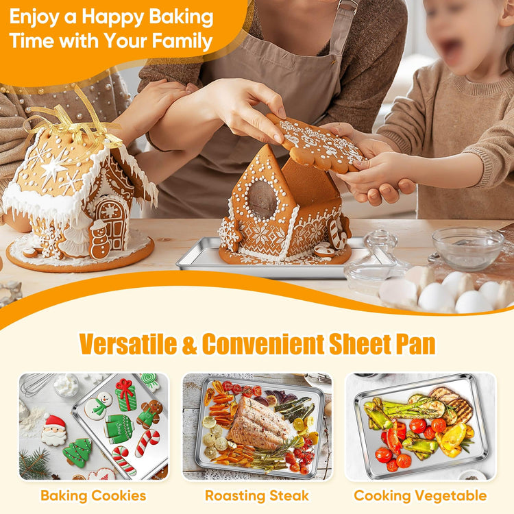Stainless Steel Quarter Sheet Pan Set for Toaster Oven (2 Count)