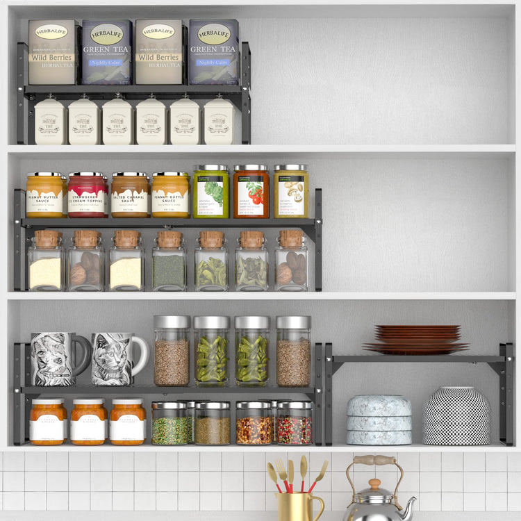 Large Expandable Cabinet Storage Shelf Organizer Rack