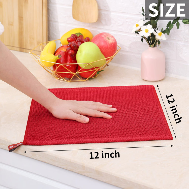 100% Cotton Waffle Weave Kitchen Dish Cloths 6 (6 Count)