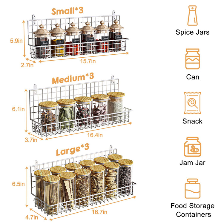 9 Tier Spice Rack Organizer with Door Hook