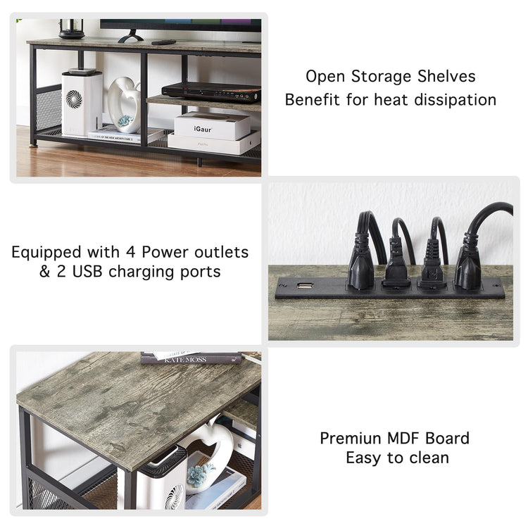 TV Stand with Power Outlets for Televisions up to 80Inch