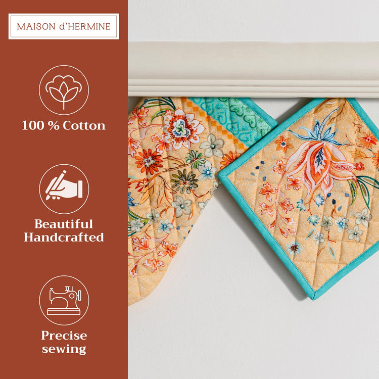 100% Cotton Oven Mitt & Pot Holder Set (2 Count)