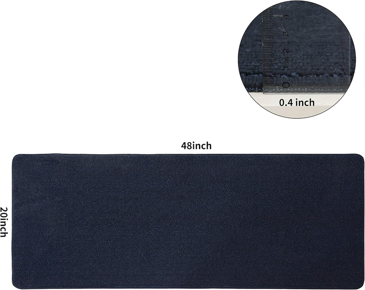 COSY HOMEER 20X48 Inch Kitchen Rug Mats Made of 100% Polypropylene Strip TPR Backing Soft Kitchen Mat Specialized in Anti Slippery and Machine Washable,for Kitchen, Floor Home,Office,Sink,Laundry,Navy