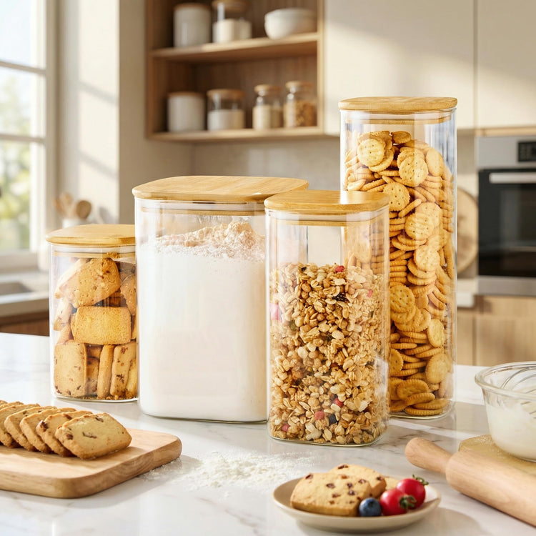 Large Glass Storage Containers 132oz&63oz (2 Count)