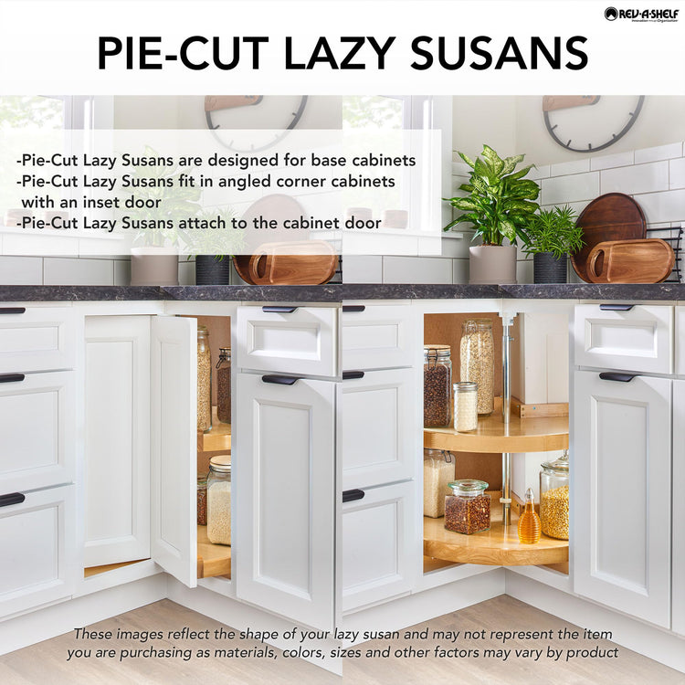 2 Tier Pie Cut Plastic Lazy Susan for Corner Base Cabinets