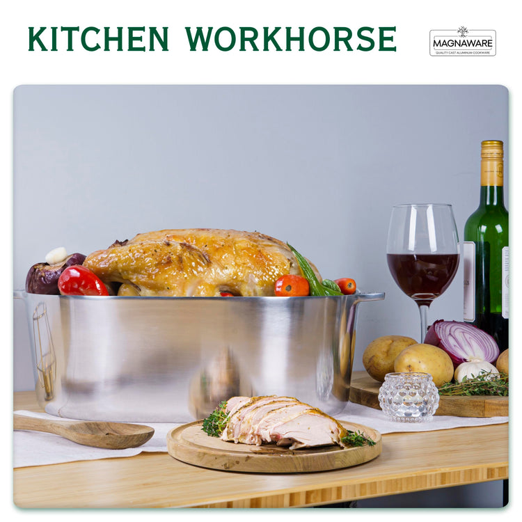 Cast Aluminum Oval Dutch Oven with Lid