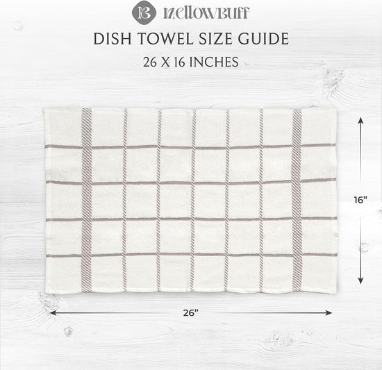 100% Cotton Terry Dish Towels, 4 Pack 16 x26 Inches, Super Soft and Absorbent Kitchen Towels, Perfect for Kitchen Cleaning and Dish Washing | Light Gray - Nestoria