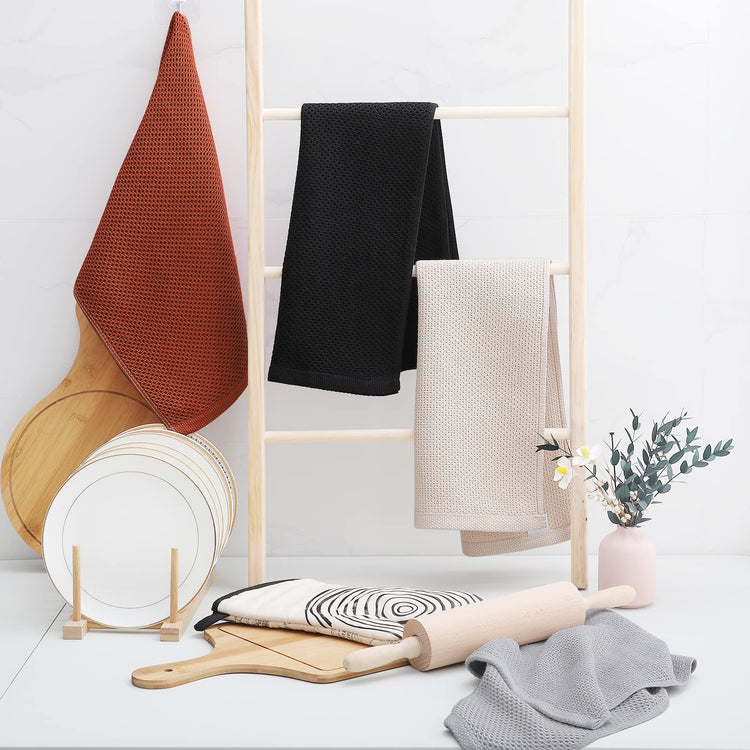 100% Cotton Waffle Weave Kitchen Dish Towels 6 (6 Count)
