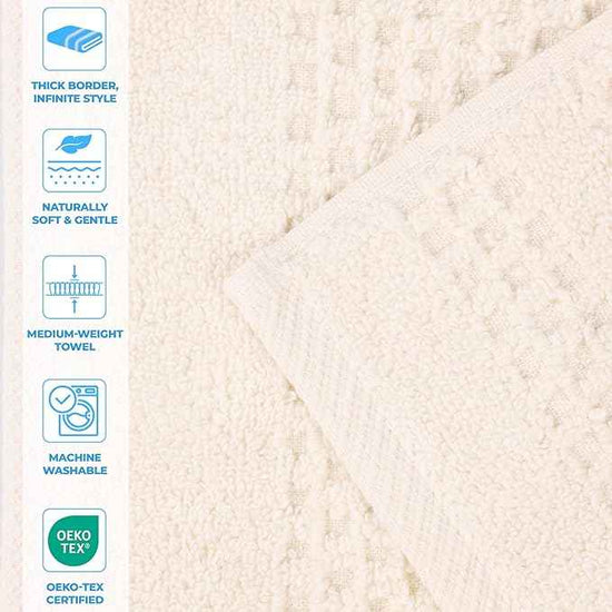 Superior Playa Zero Twist Cotton Medium Weight Towels, for Guest Bath, Bathroom, Shower, Spa, Plush, Quick Dry, Ultra-Soft Towels, Bath Essentials, Waffle Textured, 12 Piece Assorted Towel Set, Ivory