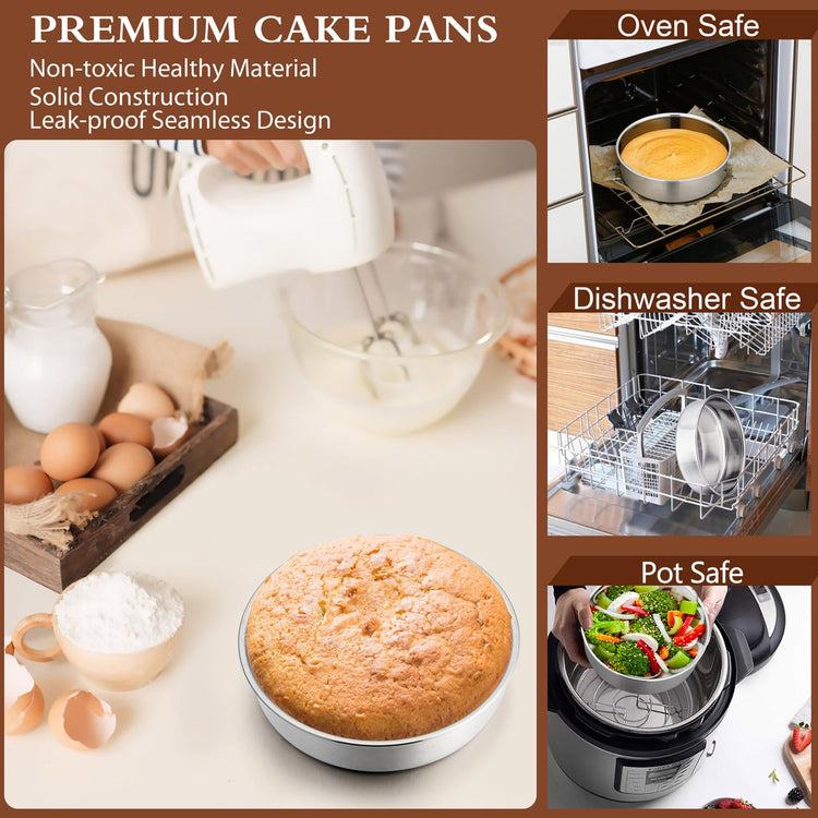 6 Inch Round Cake Pan Set of 3 (3 Count)