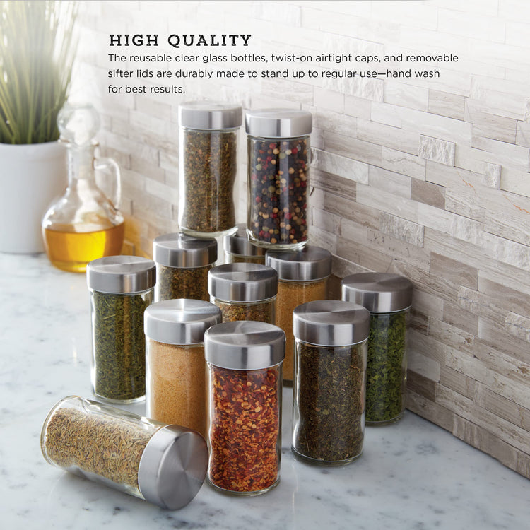 Clear Reusable 3 Oz Jars With Stainless Steel Shaker Lids