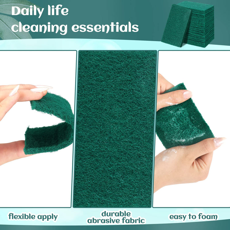 100 Pcs Non Scratch Scouring Pads for Kitchen Dish