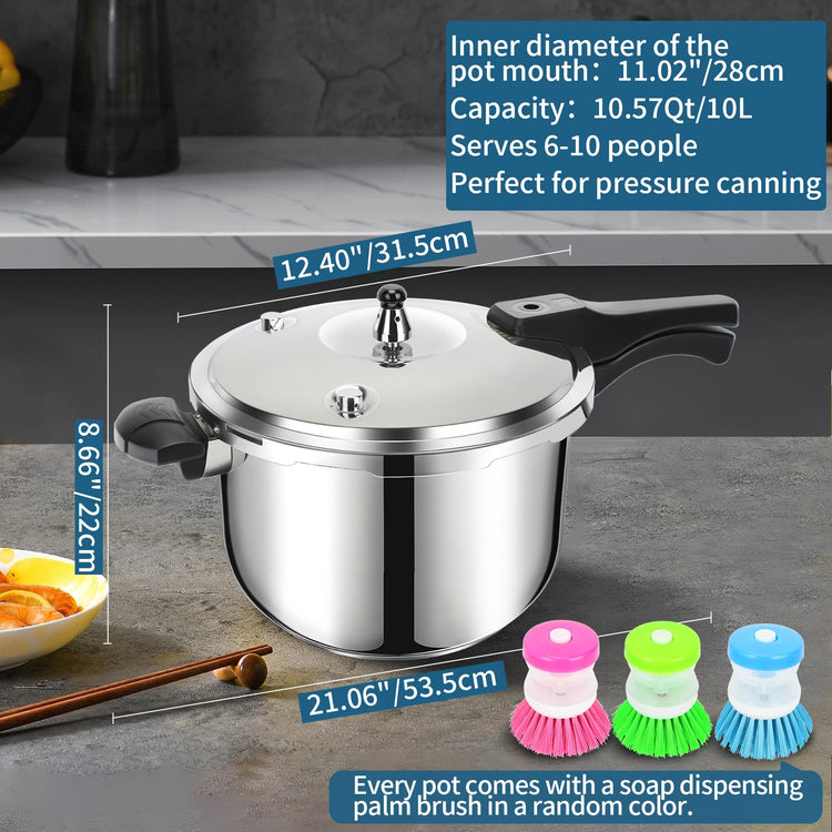 Stainless Steel Pressure Cooker 10 Quart