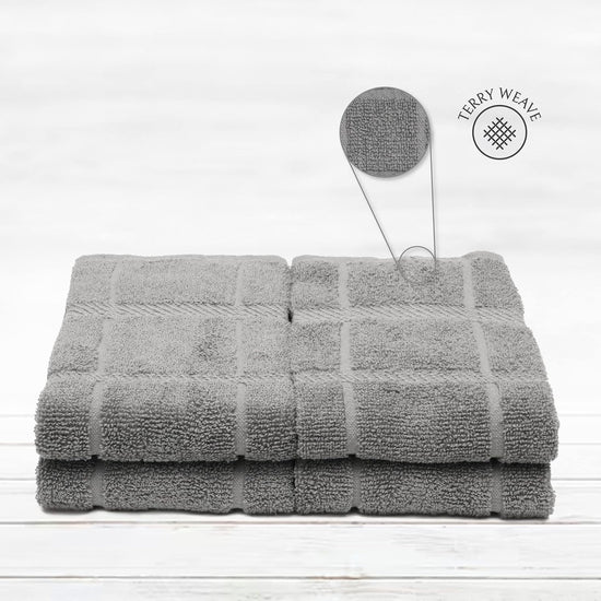 100% Cotton Terry Dish Towels, 4 Pack Plain, 16 x26 Inches, Super Soft and Absorbent Kitchen Towels, Perfect for Kitchen Cleaning and Dish Washing | Light Gray - Nestoria