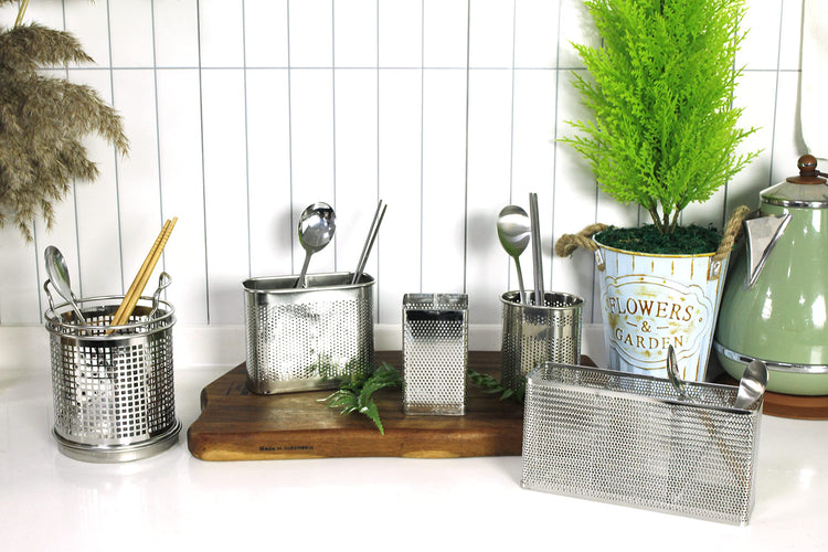 Kitchen Utensil Chopsticks Perforated Holder with Hooks