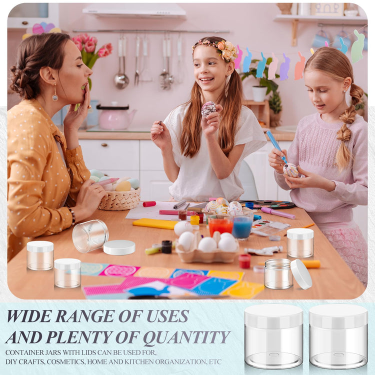 6 Pack 32 oz Plastic Jars Containers with Lids Wide (6 Count)