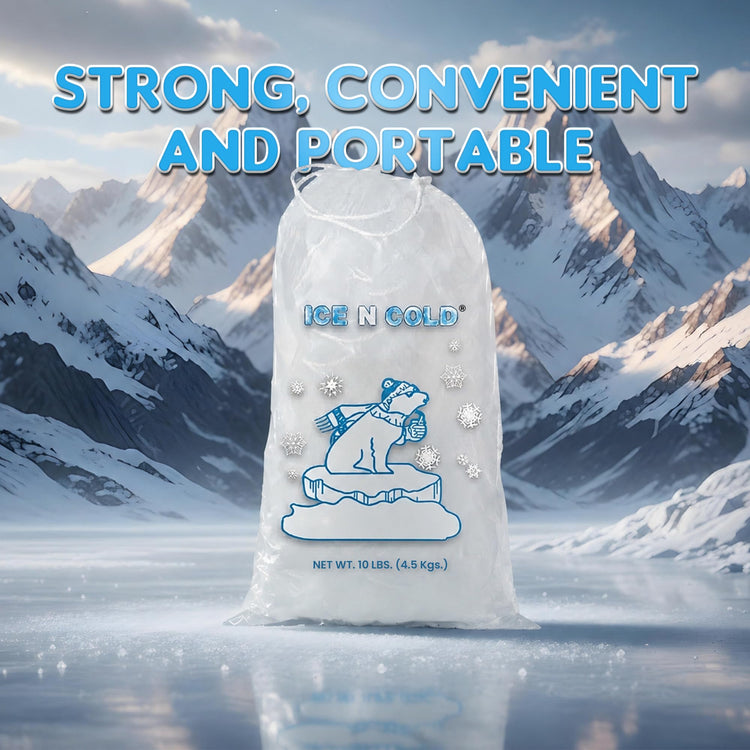 10lb (200 ct) Ice Bags with Cotton String 41 Micron Commercial & Food Grade LDPE, BPA-Free, Freezer Safe Plastic, 11" x 19" Bolsas Hielo, Bolsas Para Hielo, Ice Cube Machine Storage Bag (200 Count)