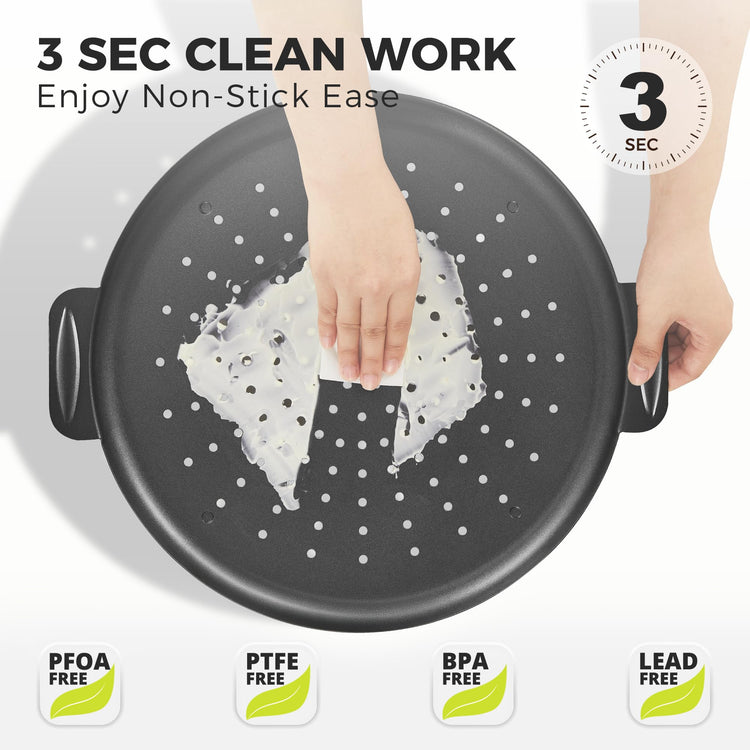 2 Pack Pizza Pan 14 Inch with Holes (2 Count)