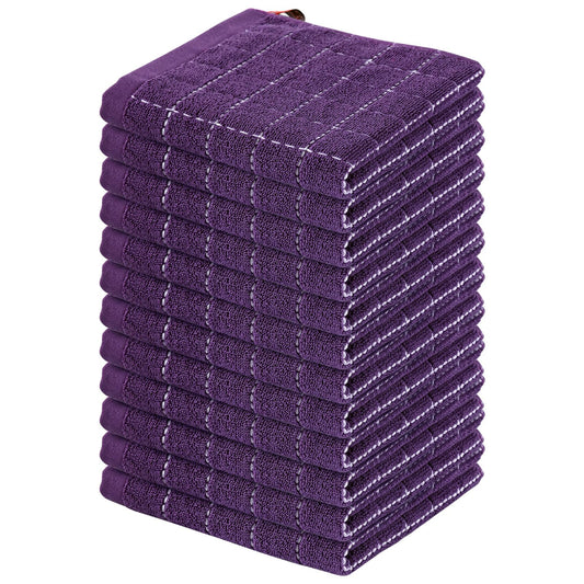 100% Cotton Terry Kitchen Dish Cloths (12 Count)