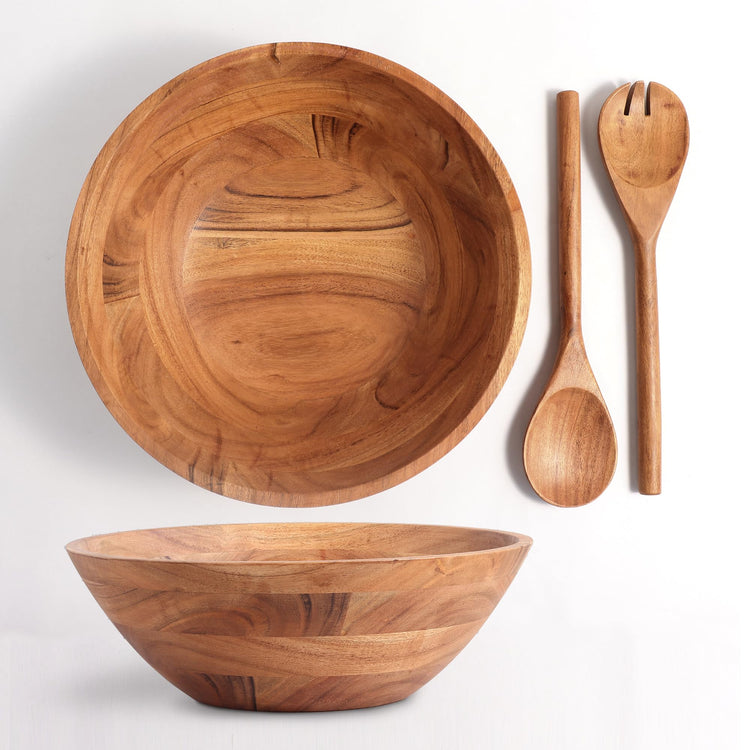 Wooden Salad Bowl Set