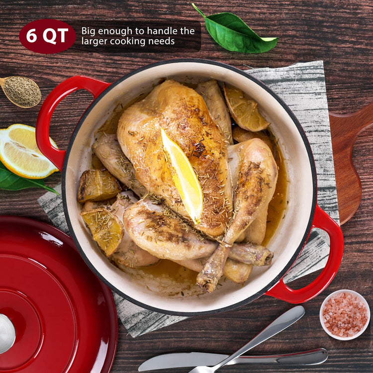 Enameled Cast Iron Dutch Oven with Lid