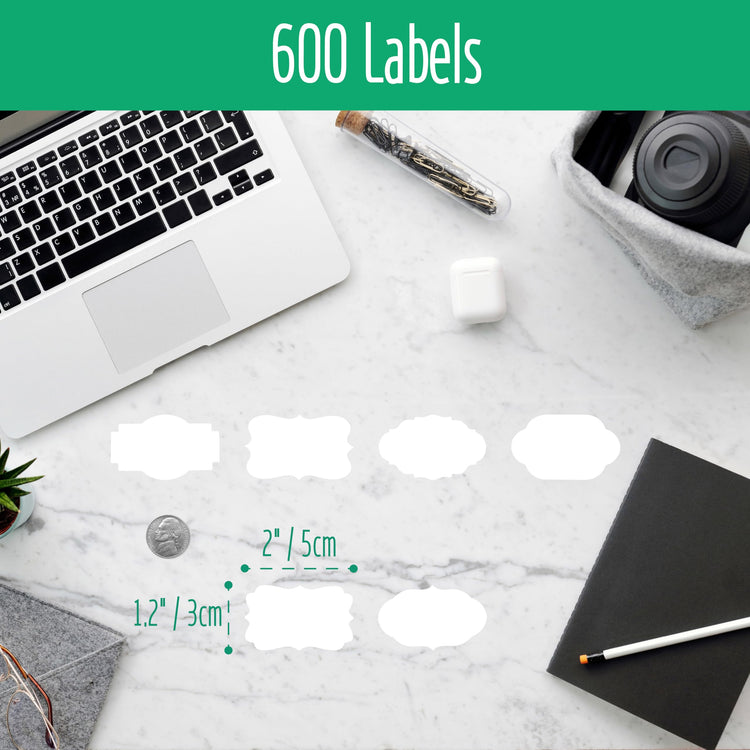 600 PCS Kraft Paper Stickers (600 Count)
