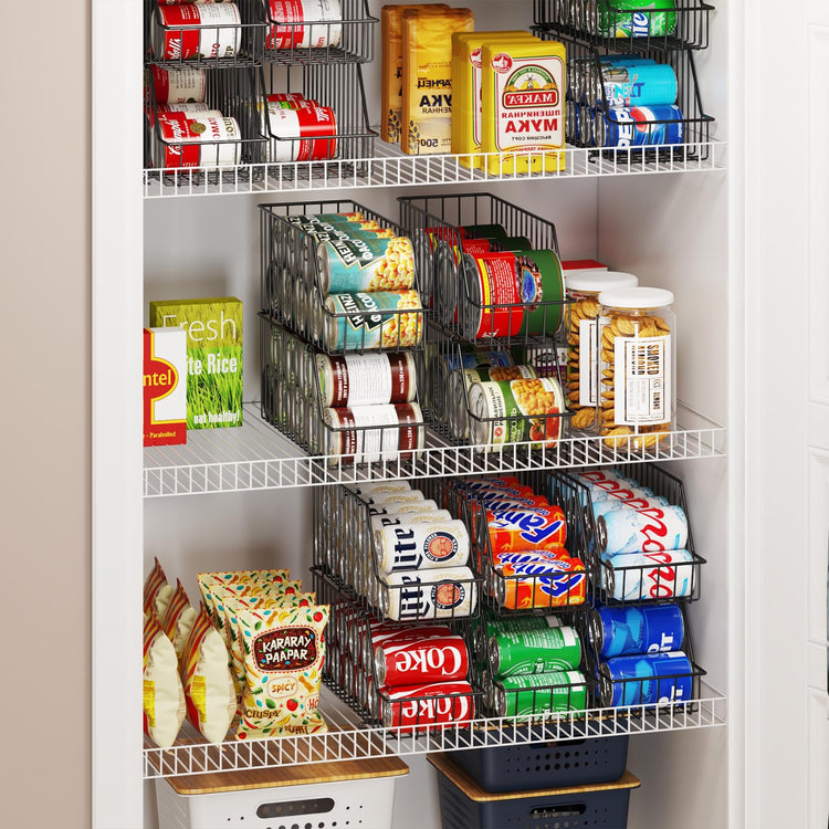 4 Tier Stackable Can Rack Organizer for Kitchen Pantry