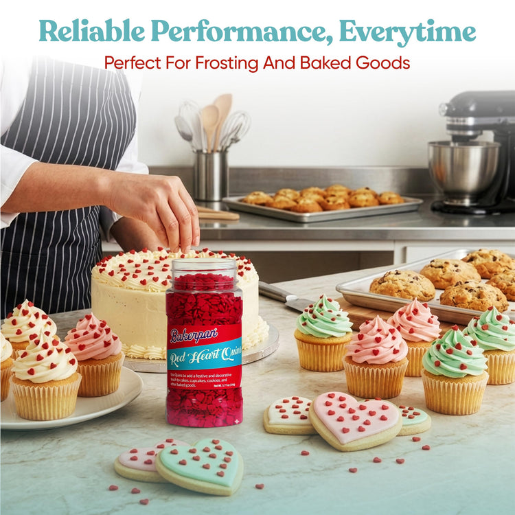 Mini Red Heart Sprinkles for Cake Decorating (5.77 Ounce)