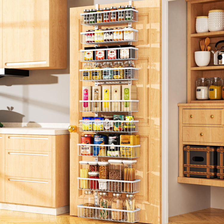 9 Tier White Over The Door Pantry Organizer