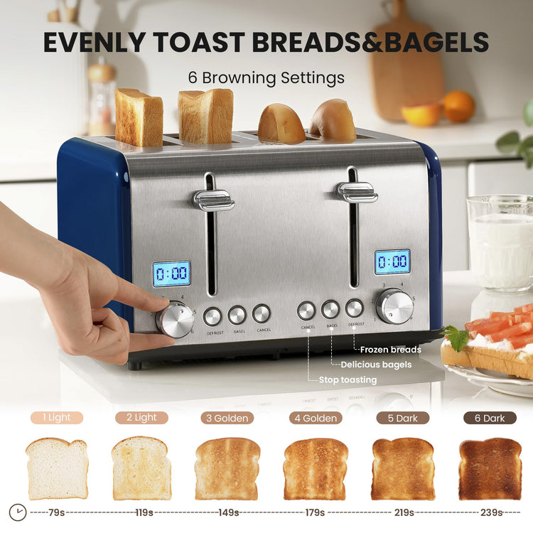 Countdown Stainless Steel 4 Slice Toaster with Bagel