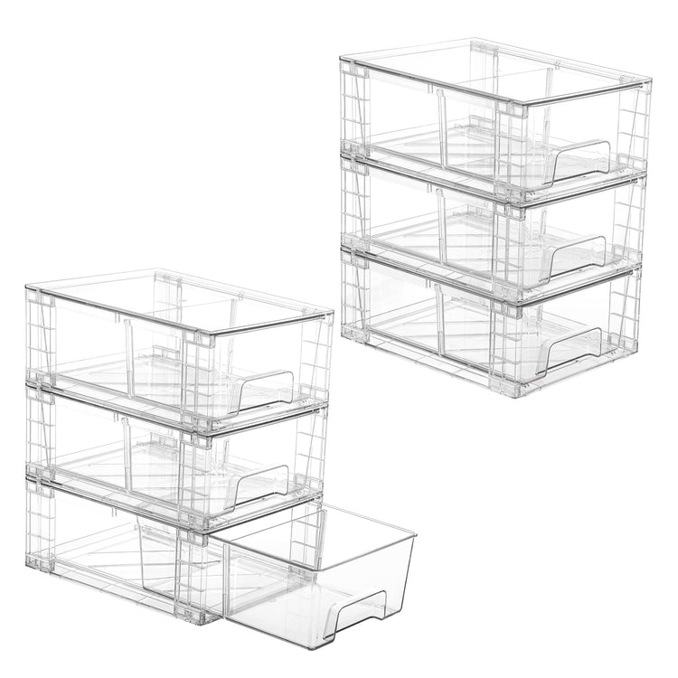 6 Pack Stackable Storage Drawers (6 Count)