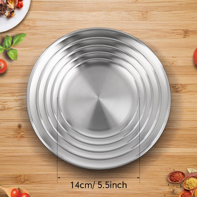 8 Pieces Matte Silver Pizza Pans 6 Inch Bakeware (8 Count)