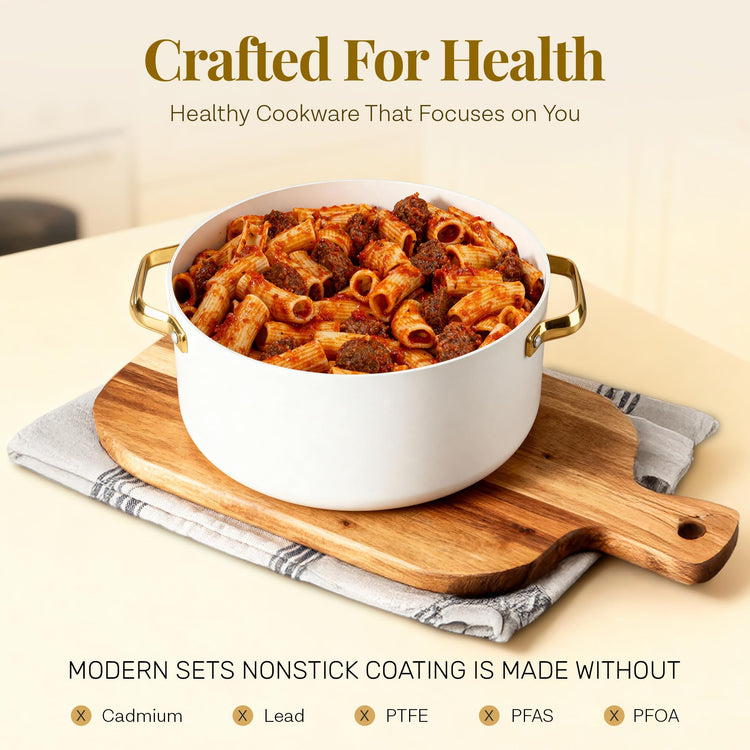 Modern 11 Pc Ceramic Cookware Set