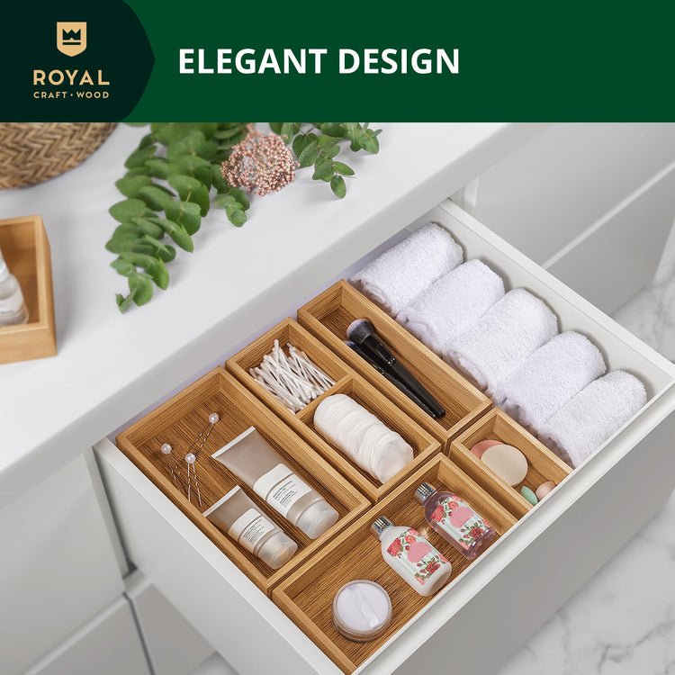 Premium Carbonized Bamboo Decorative Boxes (5 Count)