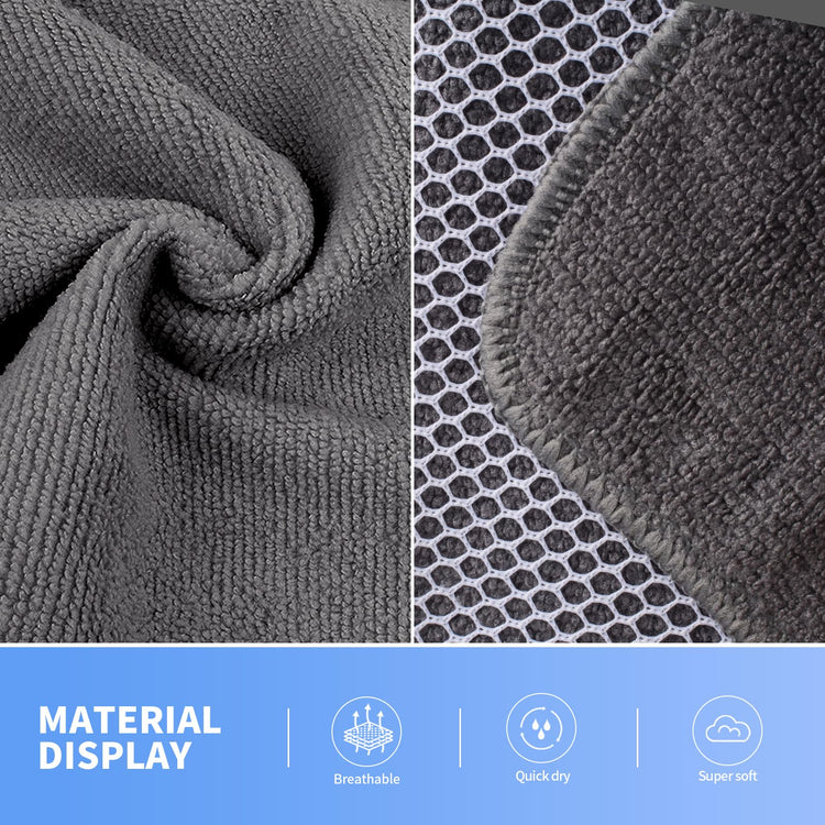 Kitchen Dish Washcloths Microfiber Gray with Poly Scour Scrub Side (9 Count)
