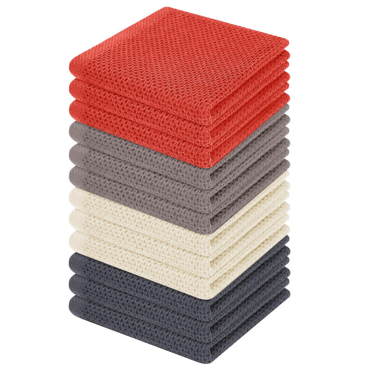 100% Cotton Waffle Weave Kitchen Dish Cloths 12 (12 Count)