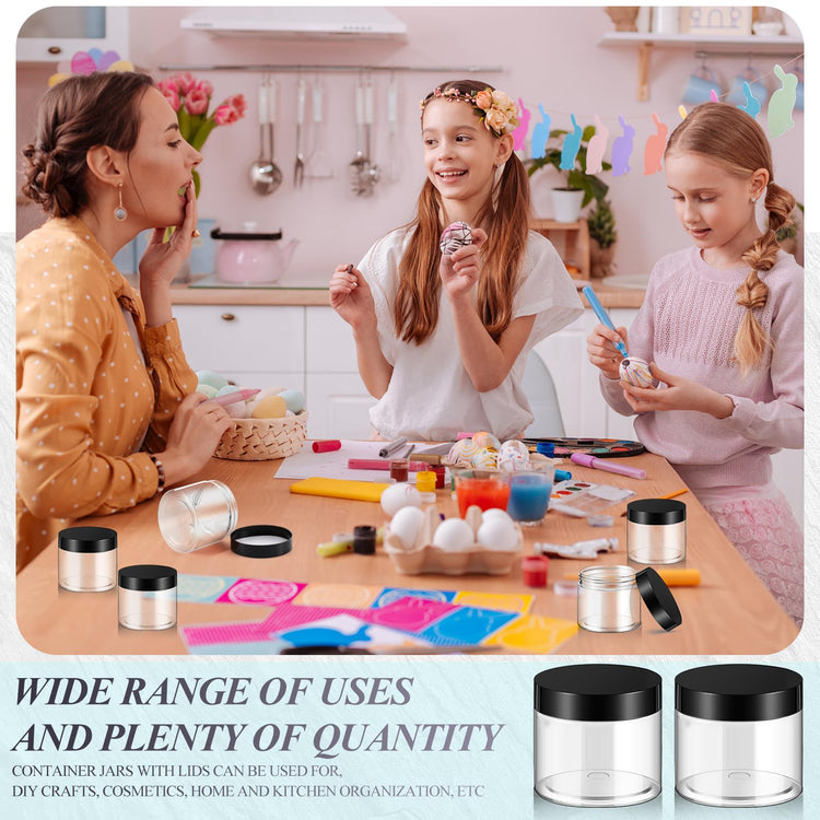 6 Pack 32 oz Plastic Jars Containers with Lids Wide (6 Count)