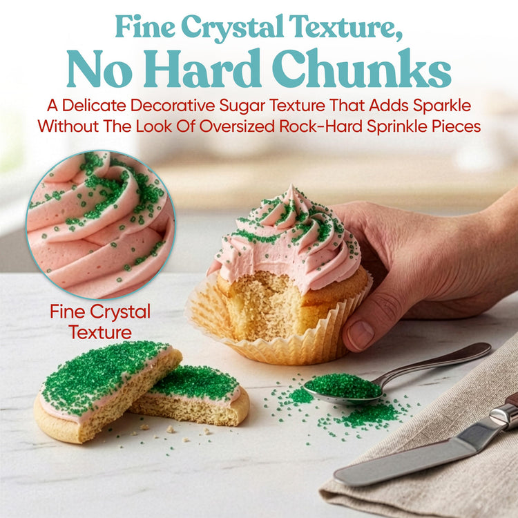 Green Sanding Sugar for Baking & Cookie Decorating (5 Ounce)