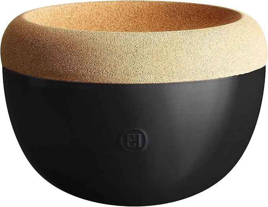 Emile Henry Deep Ceramic Food Storage Bowl, 10.6 x 7.3in, Black Truffle