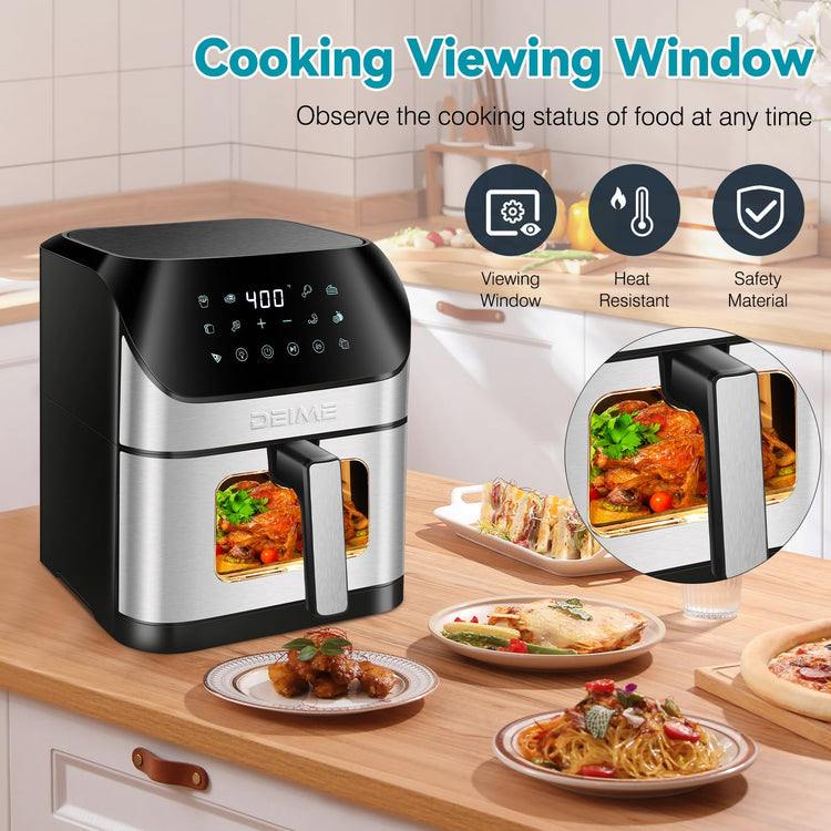 Air Fryer 6.2 QT Oilless 1500W Large Capacity Oven Air Fryers Healthy Cooker with 10 Preset