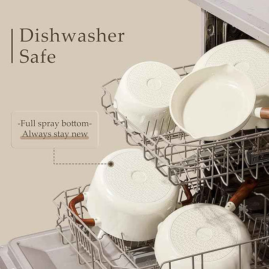 CAROTE 21pcs Cookware Set Nonstick Pots and Pans Set, Ceramic Cookware Set Induction Cookware, Non toxic Healthy Non Stick Kitchen Cooking Set, PFAS PTFE Free, White