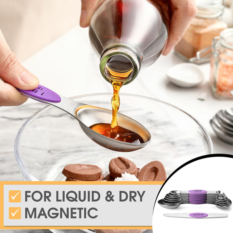 Stainless Steel Magnetic Measuring Spoons Set of 8 (8 Count)