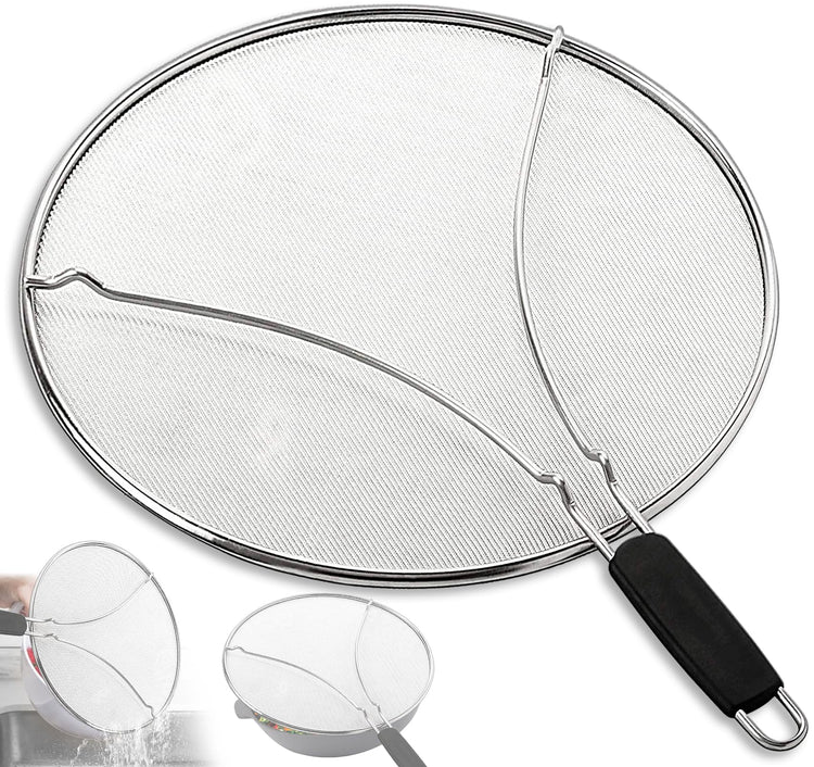 Splatter Screen for Frying Pan & Food Strainer