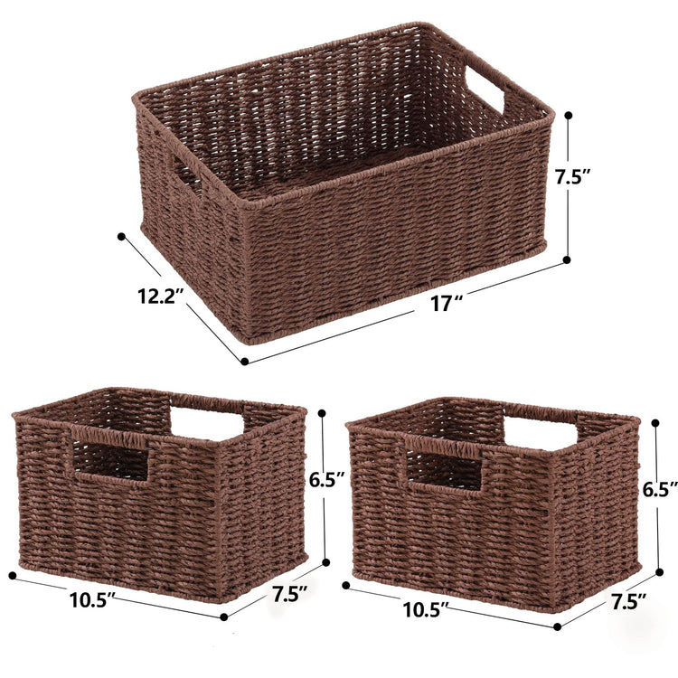 Large Woven Baskets for Storage (3 Count)