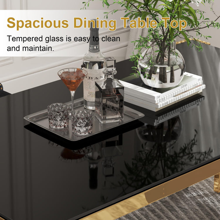 63'' Modern Glass Dining Table for 4