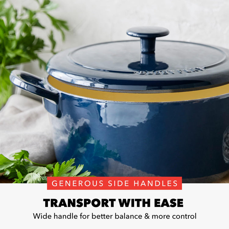 x Bobby Flay 5.5QT Enameled Cast Iron Dutch Oven With Lid