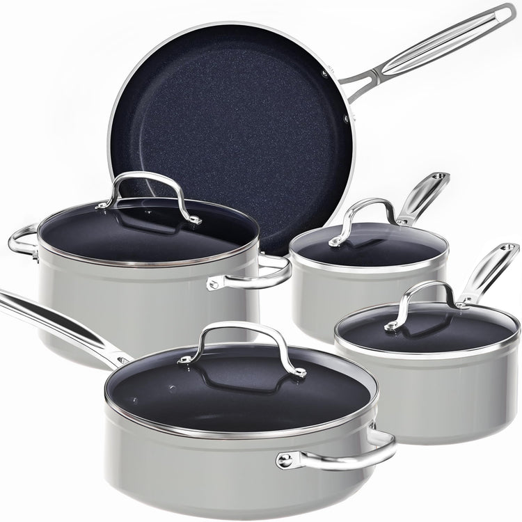 9pc Cookware Set Healthy Duralon Blue Ceramic Nonstick Coated