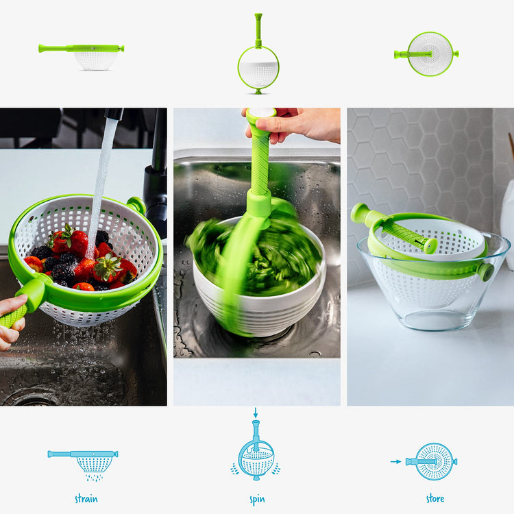 Spina 2-in-1 Collapsible Salad Spinner & Colander